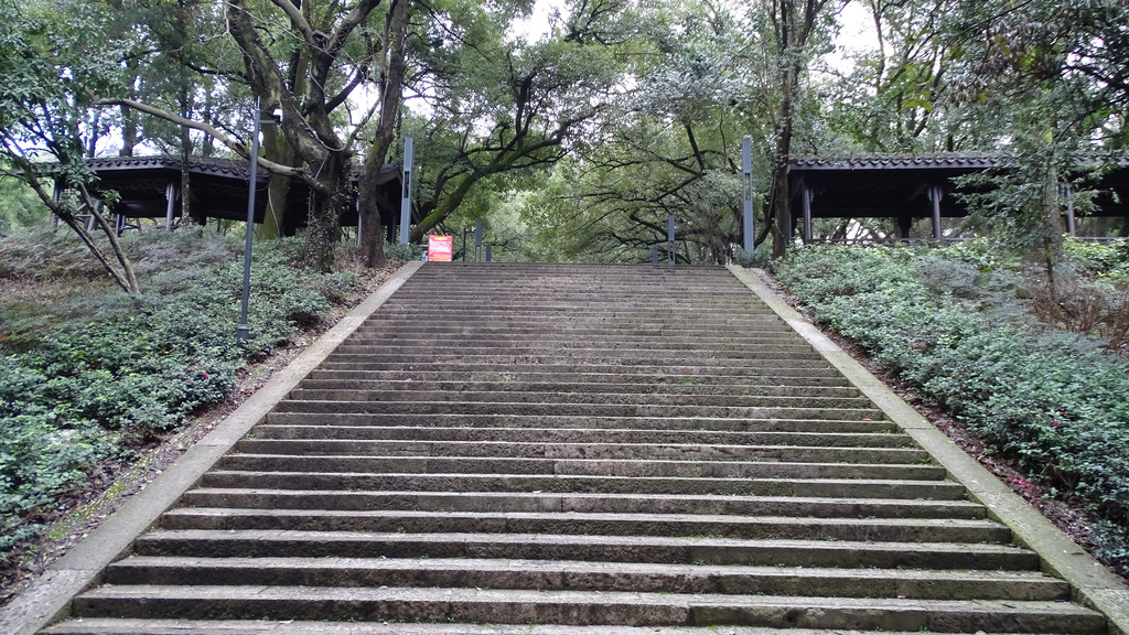 府山公园里有绍兴博物馆,烈士纪念碑和健康主题公园(就是居民日常