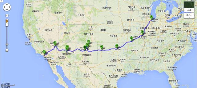 从洛杉矶开始,到洛杉矶结束,我们用80天的时间在地图上画了一个