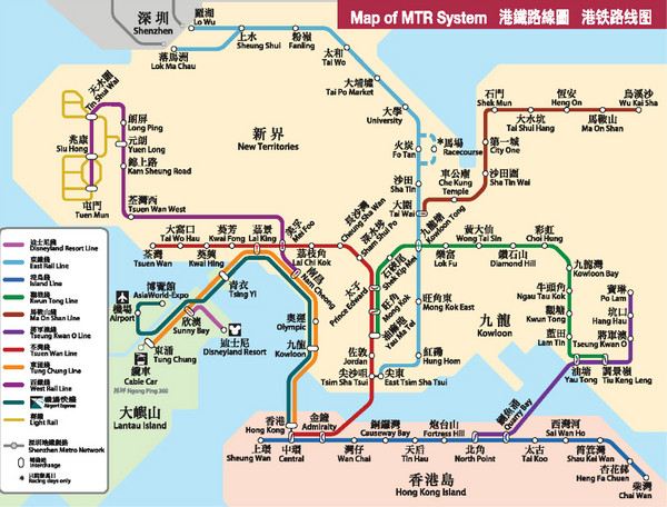 香港地铁线路图