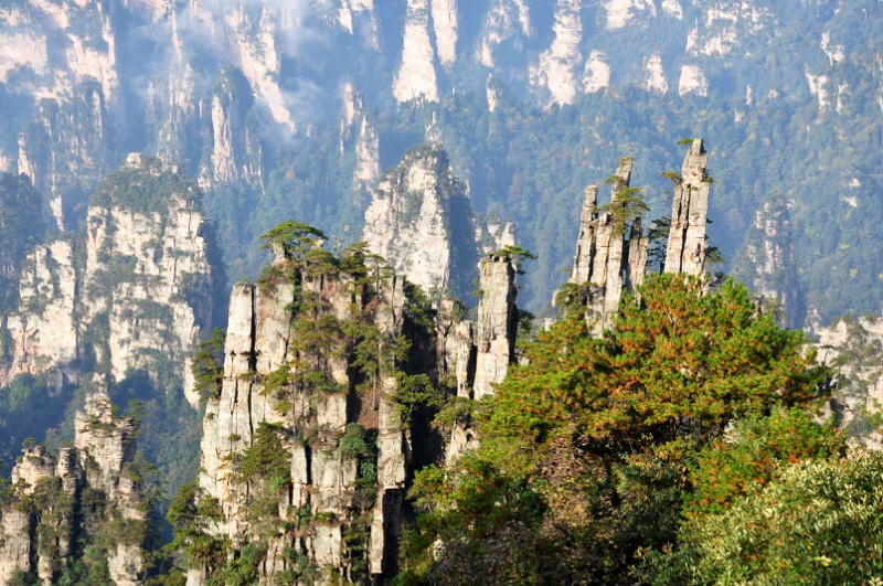 6日游张家界天子山景区,袁家界景区 7日游杨家界景区,黄石寨,金鞭溪.