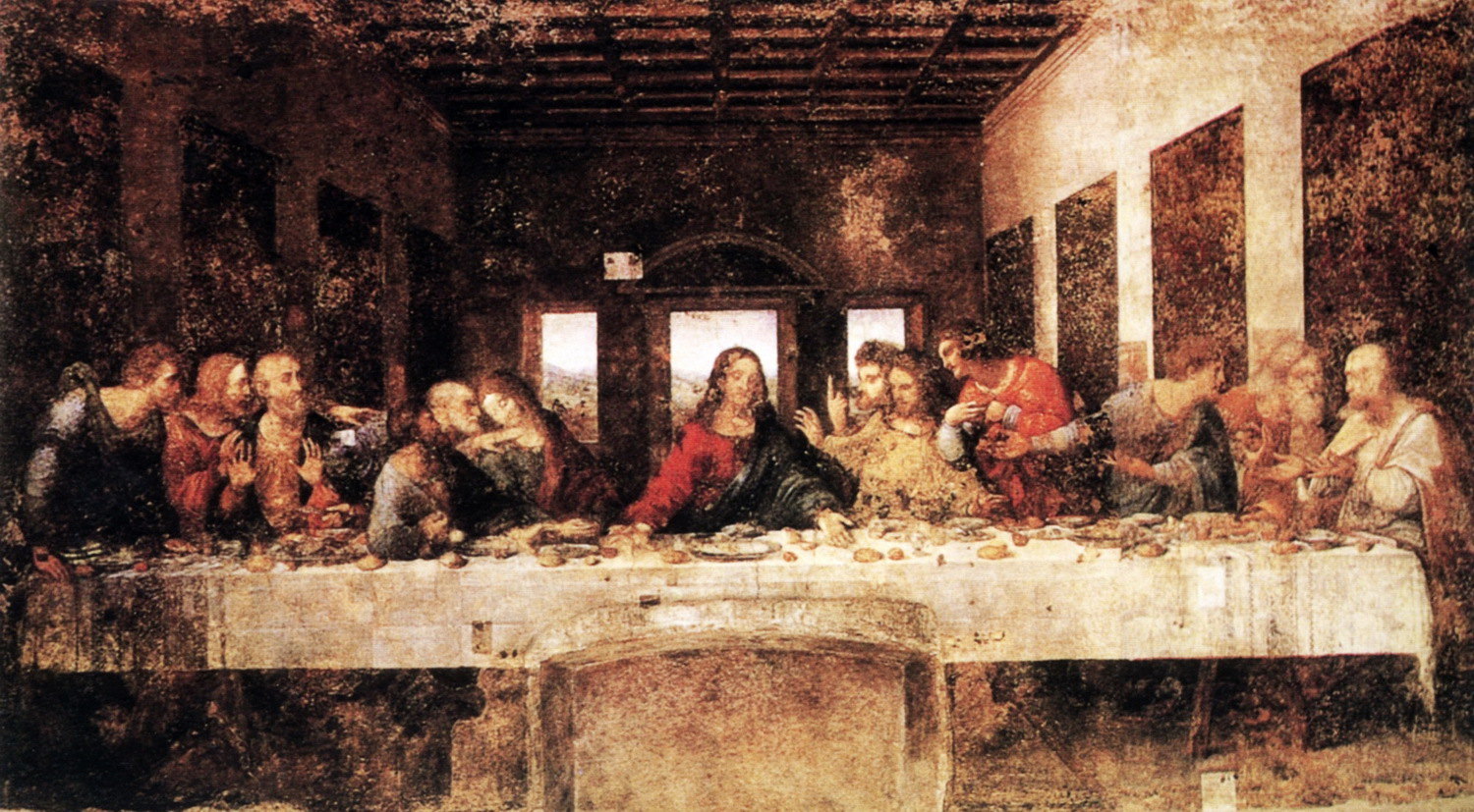 就是这个小教堂最有名了,达·芬奇创作的巨画《最后的晚餐》就画在这