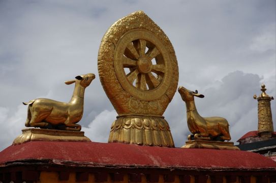 鹿与法轮. 大昭寺