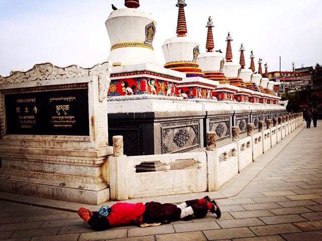 磕长头的人 塔尔寺