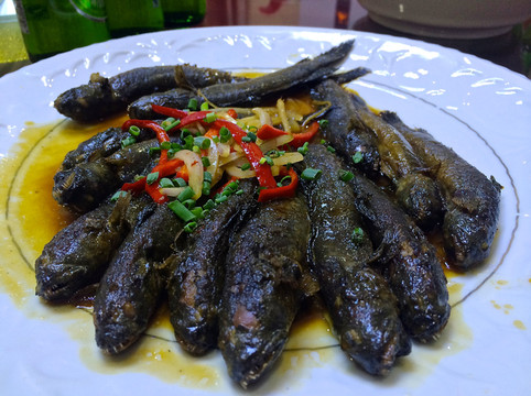 特色菜品四:跳跳鱼 和泥鳅很像,学名弹涂鱼.